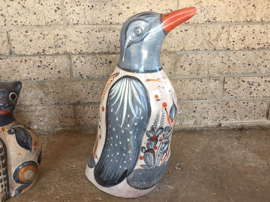 Mexican Pottery Lot With 2 Birds And Cat [Photo 2]
