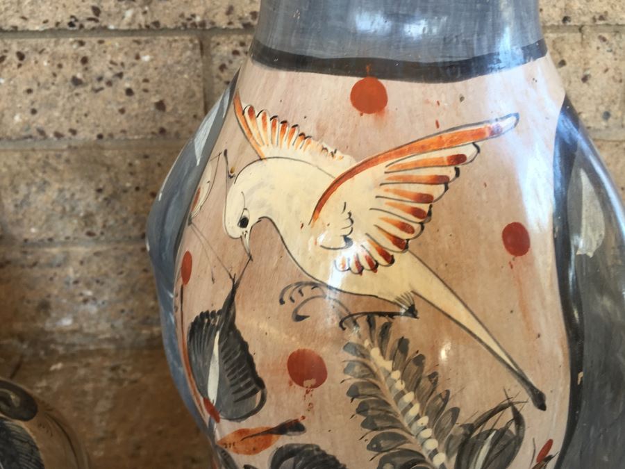 Mexican Pottery Lot With 2 Birds And Cat [Photo 18]