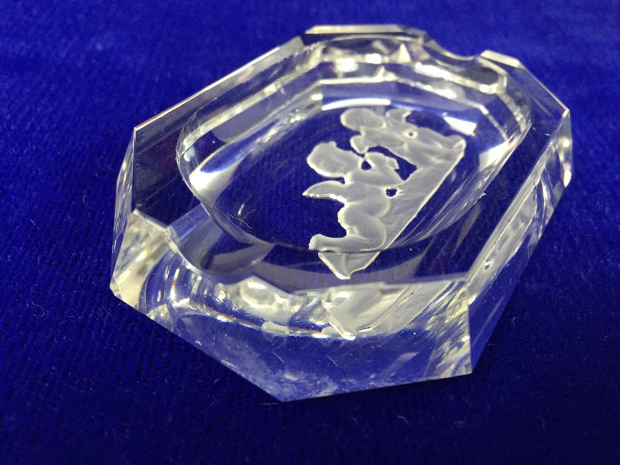 Pair Of Cut Glass Cherub Ashtrays [Photo 5]