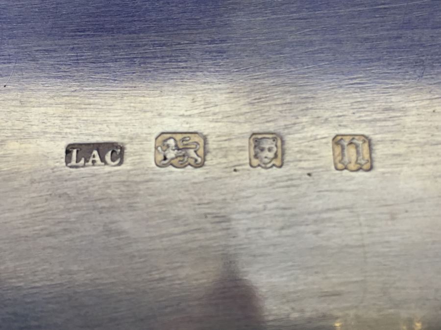 Vintage 1928 Lionel Alfred Crichton London England Silver Platter 1,112g = $615 Melt Value [Photo 3]