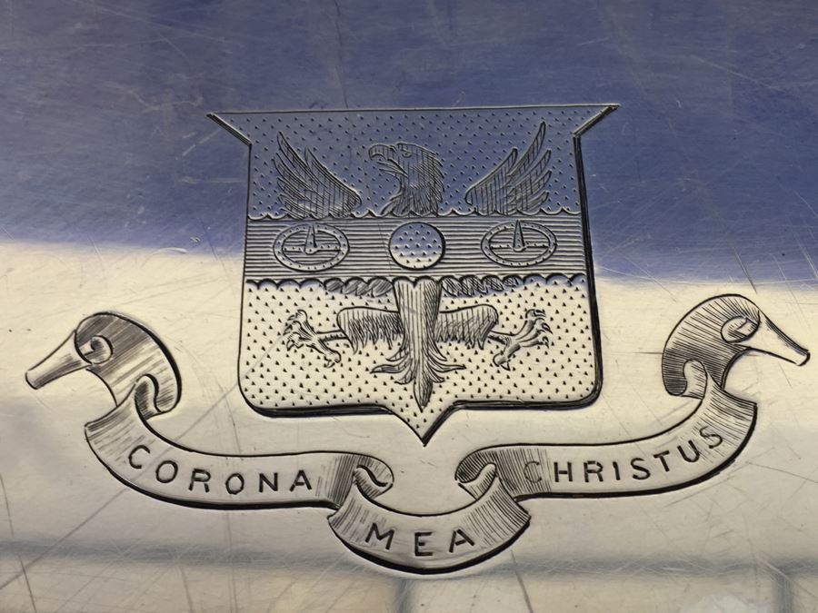 Vintage 1928 Lionel Alfred Crichton London England Silver Platter 1,112g = $615 Melt Value [Photo 2]