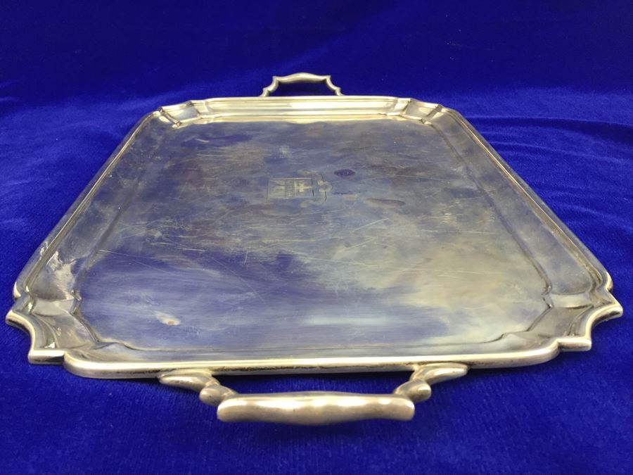 Vintage 1928 Lionel Alfred Crichton London England Silver Platter 1,112g = $615 Melt Value [Photo 8]