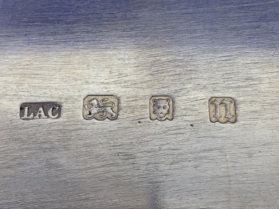 Vintage 1928 Lionel Alfred Crichton London England Silver Platter 1,112g = $615 Melt Value [Photo 16]