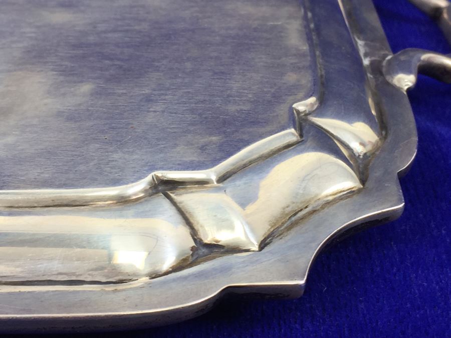 Vintage 1928 Lionel Alfred Crichton London England Silver Platter 1,112g = $615 Melt Value [Photo 17]