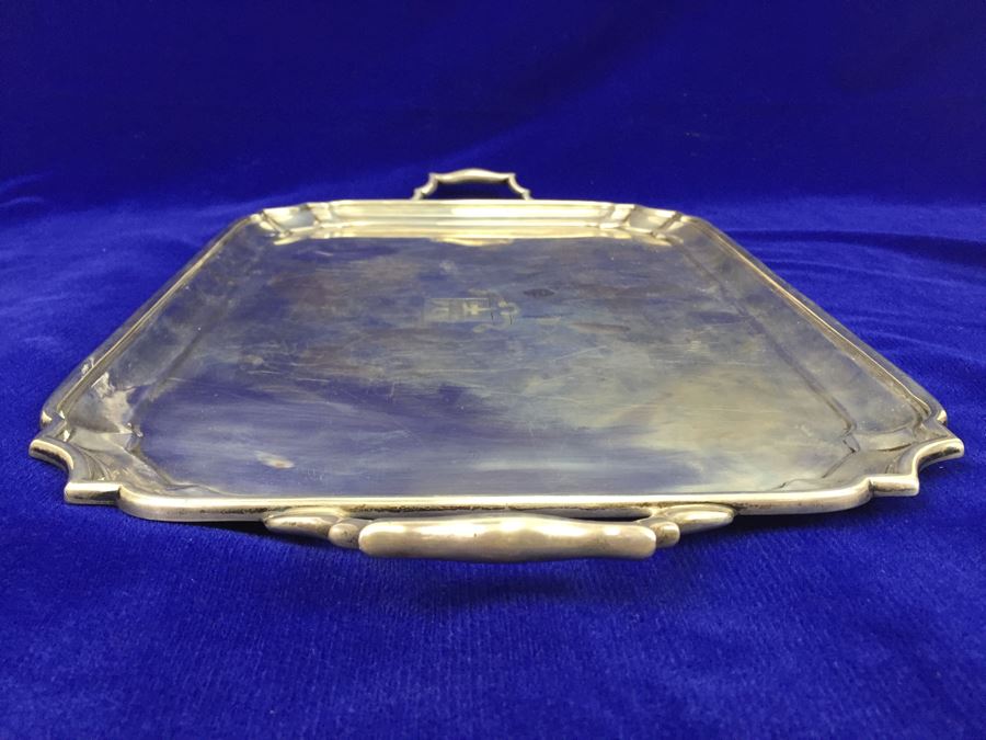 Vintage 1928 Lionel Alfred Crichton London England Silver Platter 1,112g = $615 Melt Value [Photo 9]