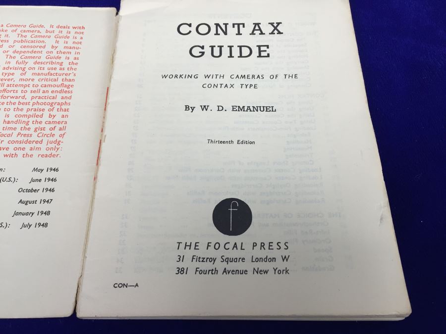 Vintage Contax Camera With Leather Case, Manual And Zeiss Sonnar 50mm Lens [Photo 23]