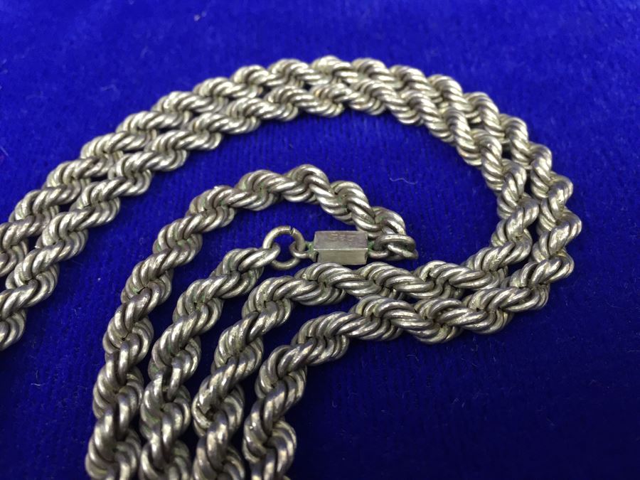 Chunky Sterling Silver Heavy Rope Chain 74g = $40 Melt Value [Photo 8]