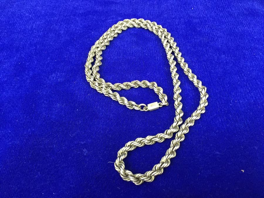 Chunky Sterling Silver Heavy Rope Chain 74g = $40 Melt Value [Photo 2]