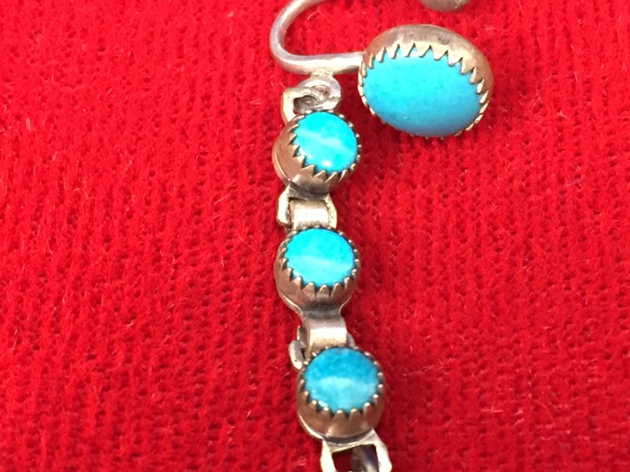 Sterling Silver And Turquoise Earrings 8g [Photo 4]
