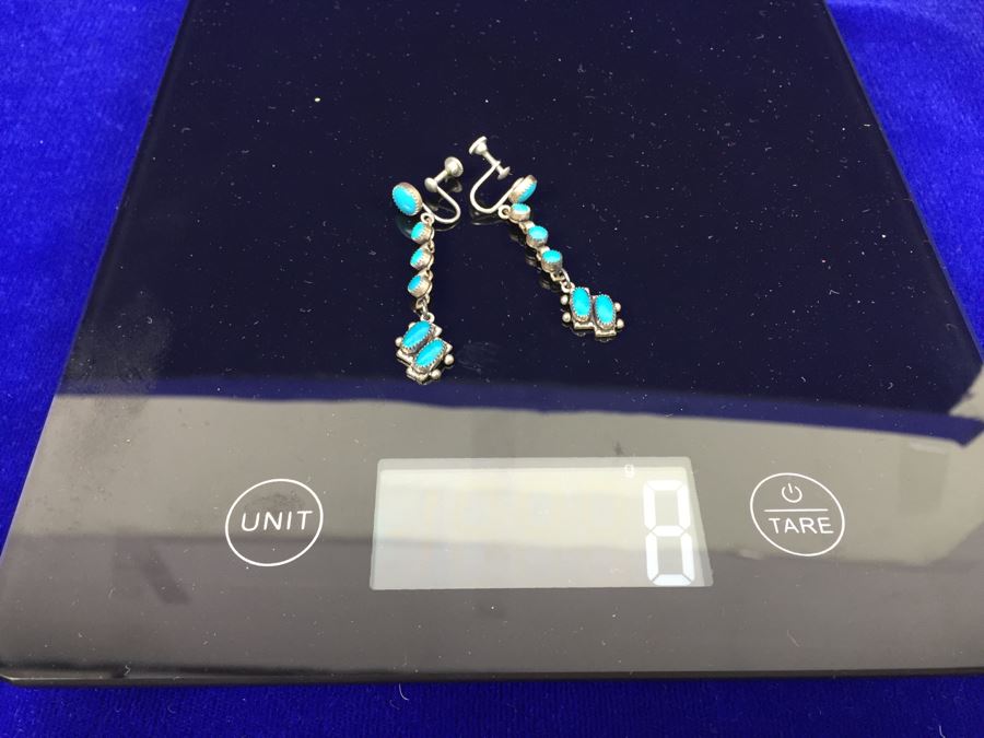 Sterling Silver And Turquoise Earrings 8g [Photo 11]