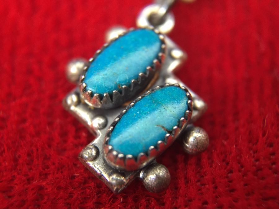 Sterling Silver And Turquoise Earrings 8g [Photo 10]