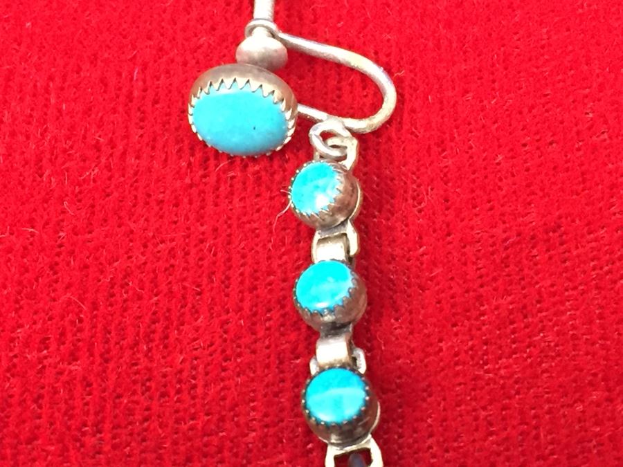 Sterling Silver And Turquoise Earrings 8g [Photo 6]