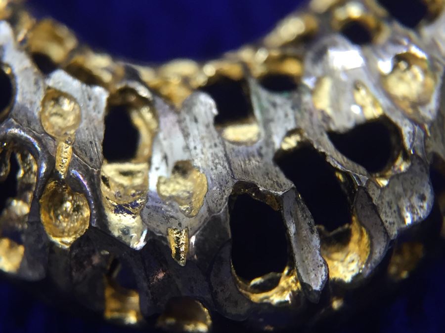 Sterling Silver Pierced Earrings With Gold Accents 7g [Photo 9]