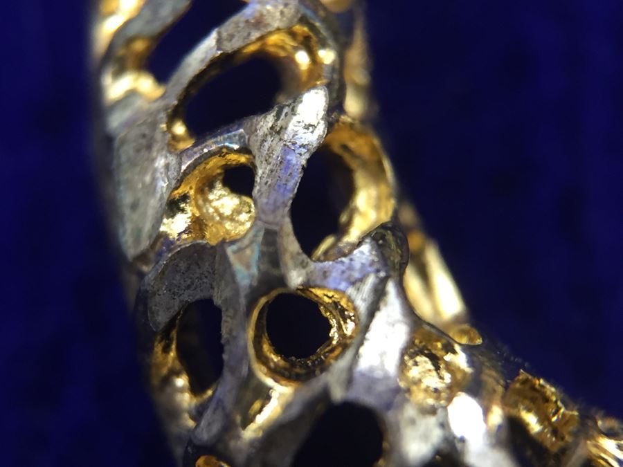 Sterling Silver Pierced Earrings With Gold Accents 7g [Photo 2]