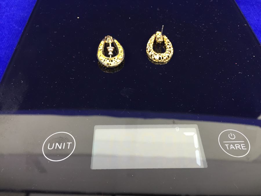 Sterling Silver Pierced Earrings With Gold Accents 7g [Photo 10]