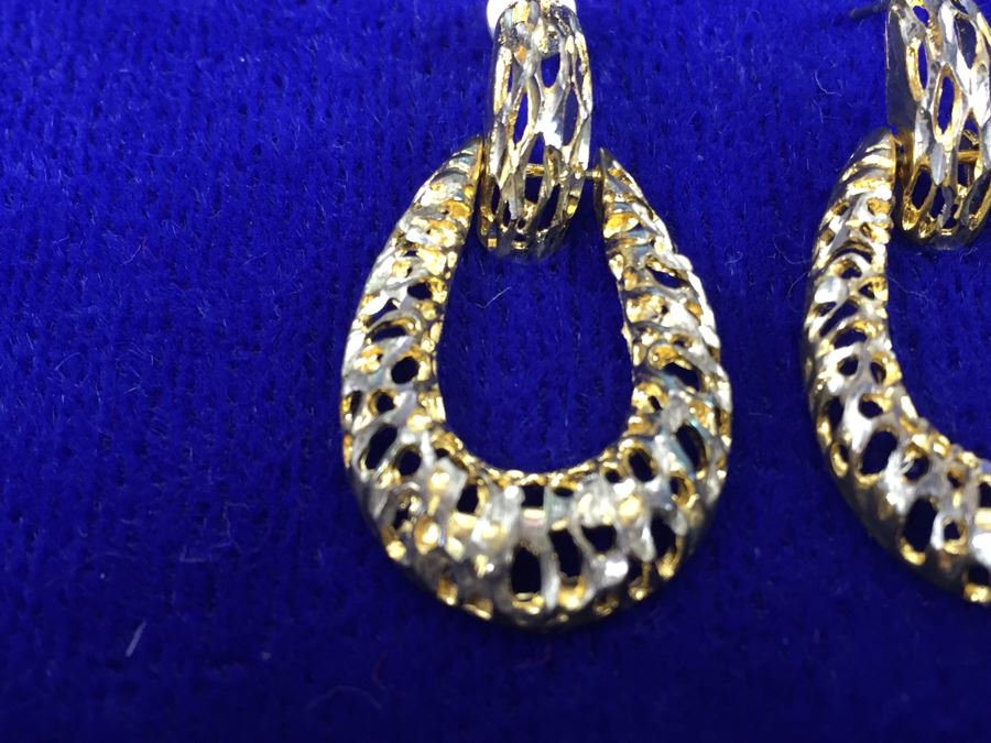 Sterling Silver Pierced Earrings With Gold Accents 7g [Photo 4]