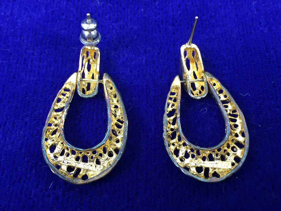 Sterling Silver Pierced Earrings With Gold Accents 7g [Photo 7]