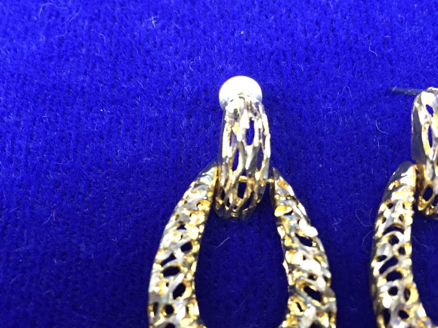 Sterling Silver Pierced Earrings With Gold Accents 7g [Photo 5]