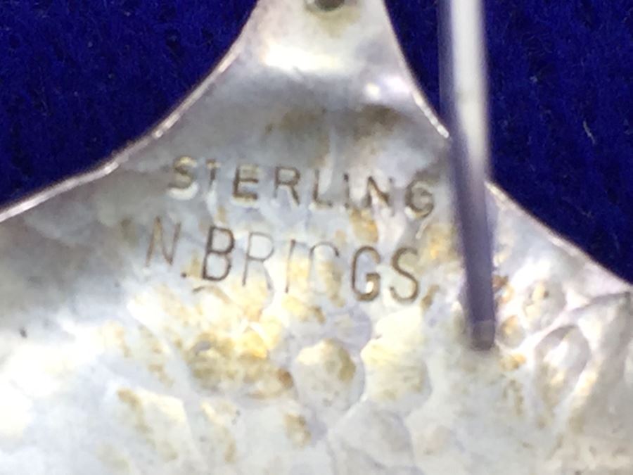 Sterling Silver Modernist Earrings Signed N. BRIGGS [Photo 6]