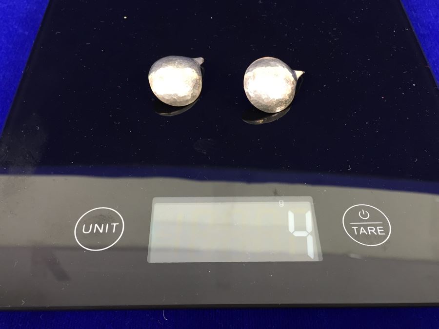 Sterling Silver Modernist Earrings Signed N. BRIGGS [Photo 10]