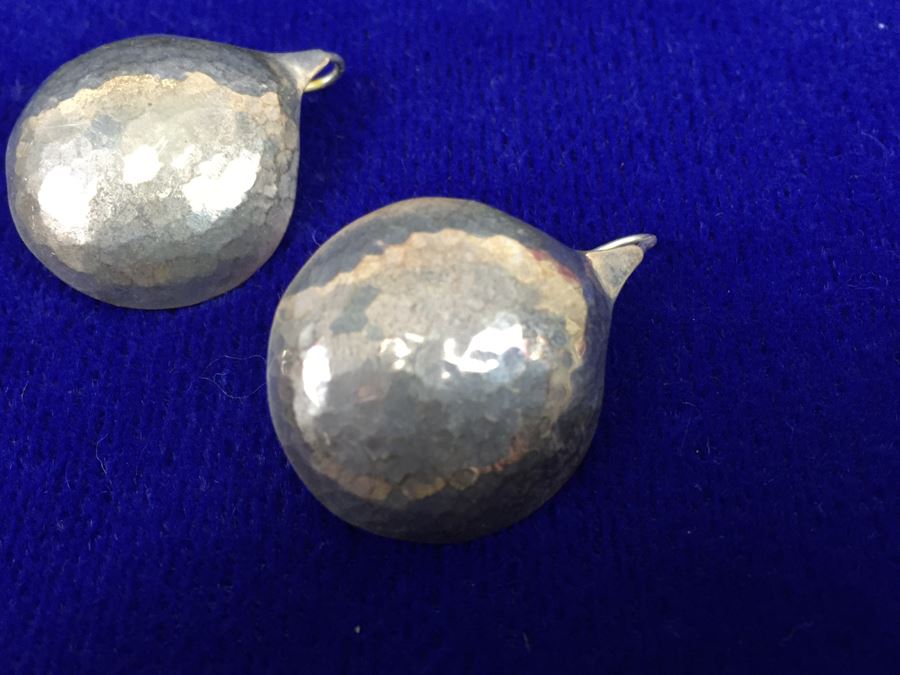 Sterling Silver Modernist Earrings Signed N. BRIGGS [Photo 4]