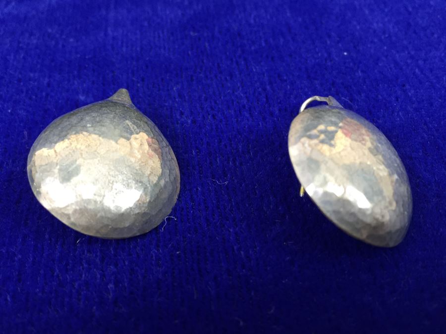Sterling Silver Modernist Earrings Signed N. BRIGGS [Photo 9]