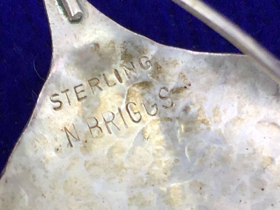 Sterling Silver Modernist Earrings Signed N. BRIGGS [Photo 7]