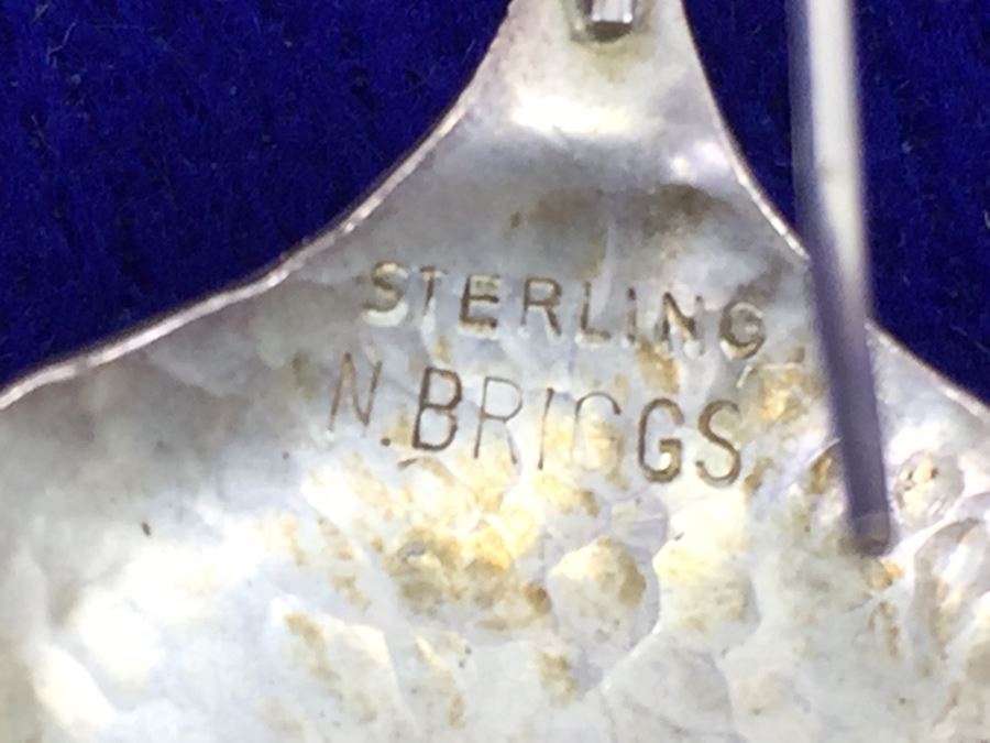 Sterling Silver Modernist Earrings Signed N. BRIGGS [Photo 3]
