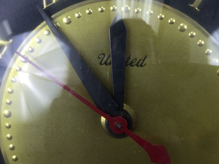 Mid-Century Modern Sunburst Clock By United Clock Corp Model 924 Working [Photo 6]