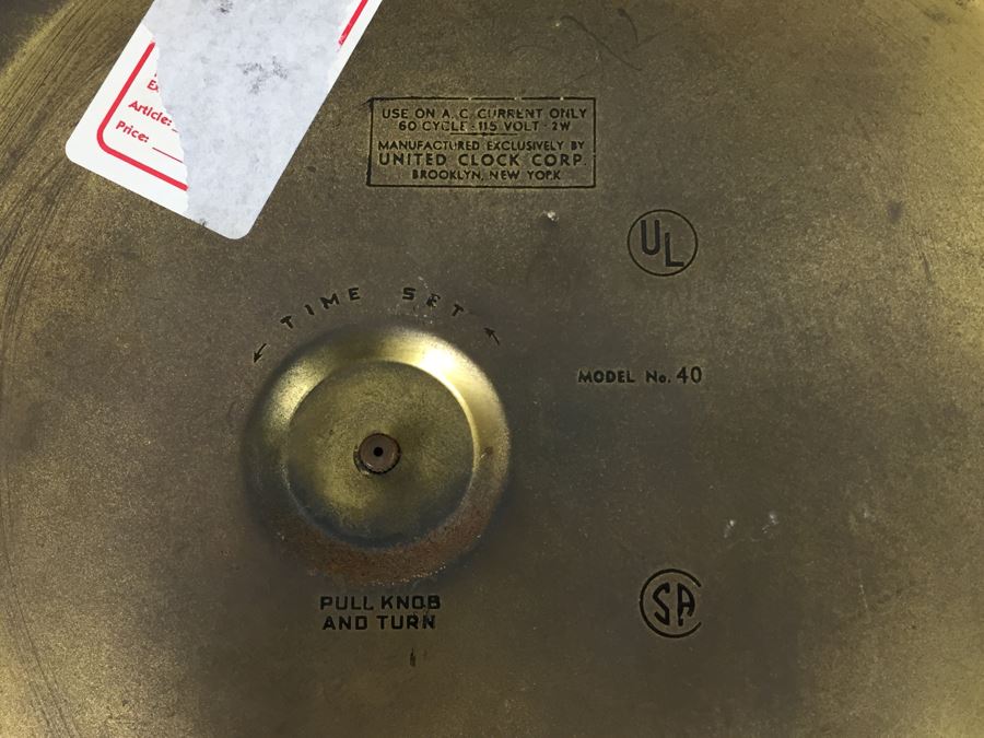 United Clock Company Pocket Watch Wall Or Hanging Clock Model No. 40 [Photo 13]