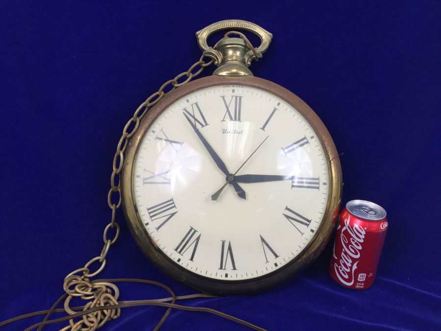 United Clock Company Pocket Watch Wall Or Hanging Clock Model No. 40