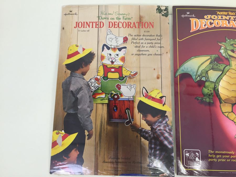 (3) Hallmark Jointed Decorations Dragon, Richard Scarry's Down On The Farm And Tiny Goes To The Circus New Old Stock [Photo 6]