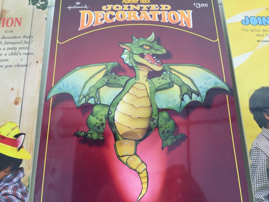 (3) Hallmark Jointed Decorations Dragon, Richard Scarry's Down On The Farm And Tiny Goes To The Circus New Old Stock [Photo 4]