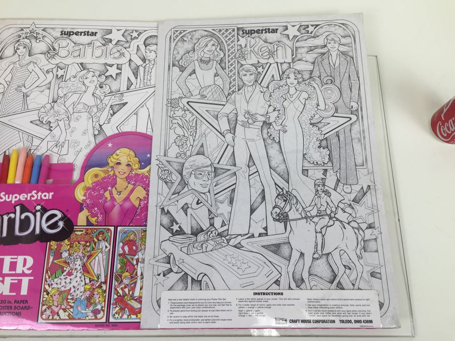 (2) SuperStar Barbie Mattel Poster Pen Set By Craft House Series No. 6000 New Old Stock Vintage 1978 [Photo 2]
