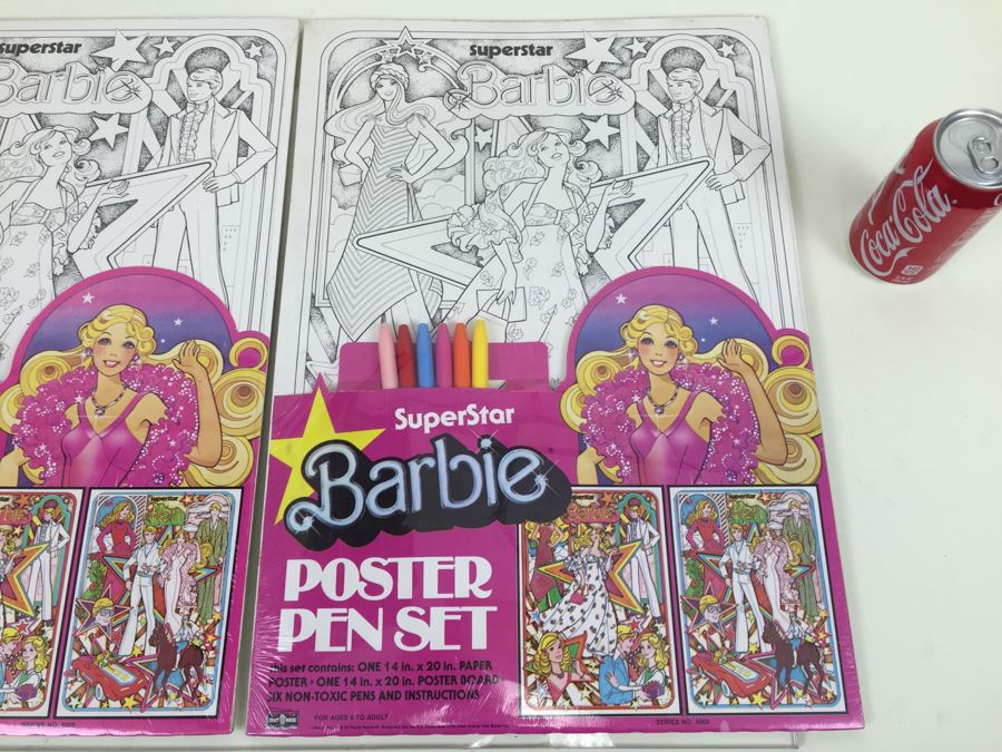 (2) SuperStar Barbie Mattel Poster Pen Set By Craft House Series No. 6000 New Old Stock Vintage 1978 [Photo 4]