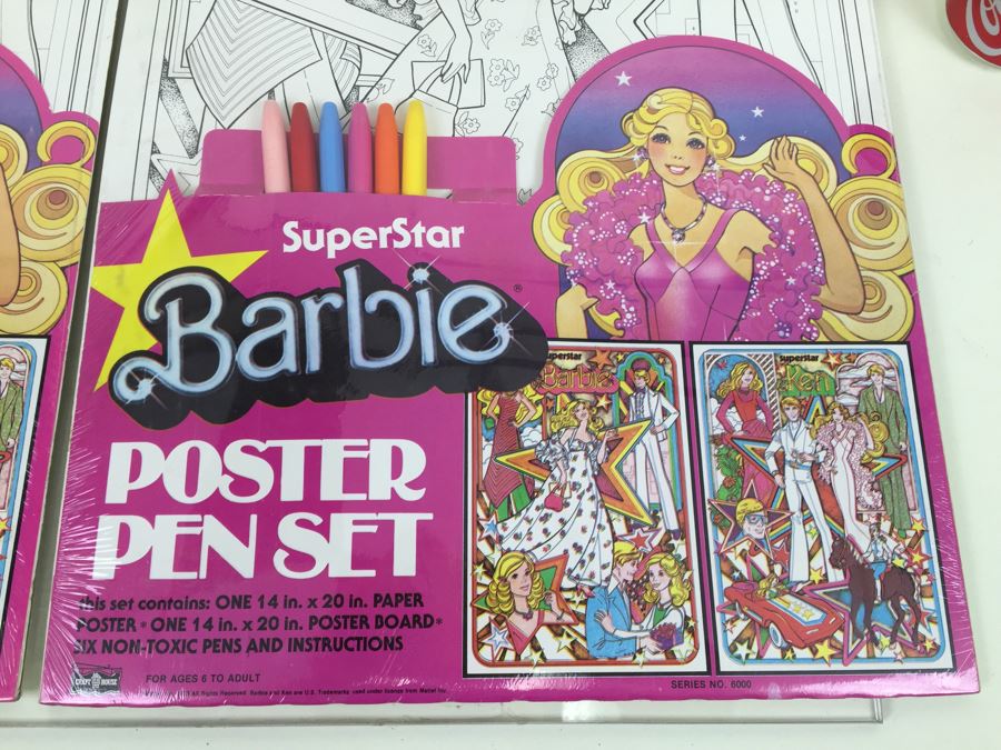 (2) SuperStar Barbie Mattel Poster Pen Set By Craft House Series No. 6000 New Old Stock Vintage 1978 [Photo 3]