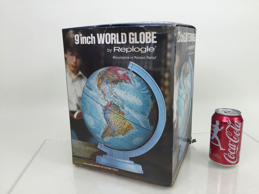 9 Inch Kids World Globe By Replogle Mountains In Raised Relief With Box [Photo 1]