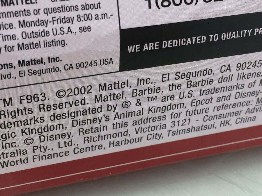 Barbie Walt Disney World Resort Four Parks One World 56744 Mattel New In Box Vintage 2002 [Photo 11]