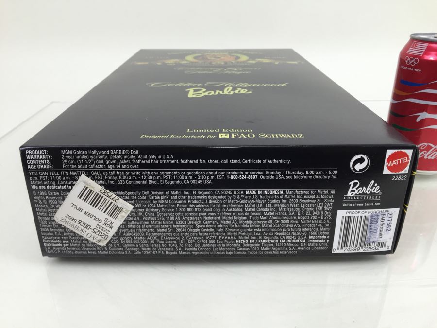 Barbie Metro Goldwyn Mayer Golden Hollywood Barbie Limited Edition FAO Schwarz 22832 Mattel New In Box Vintage 1998 [Photo 9]