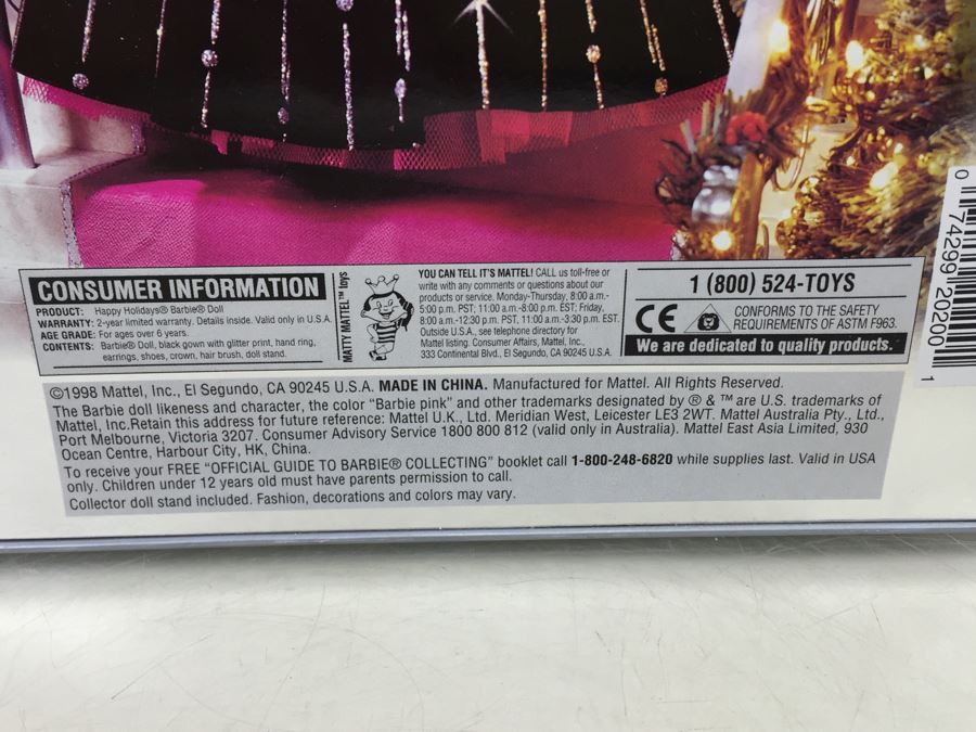 Special Edition Happy Holidays Barbie 20200 Mattel New In Box Vintage 1998 [Photo 9]