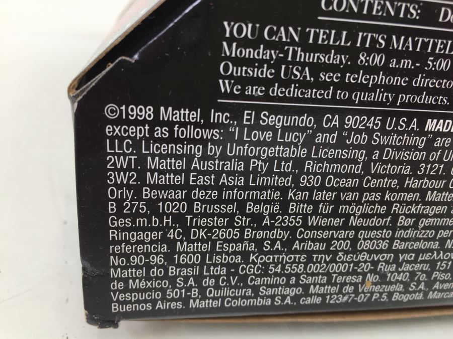 I Love Lucy Starring Lucille Ball As Lucy Ricardo Classic Edition 'Job Switching' Episode 39 Mattel 21268 New In Box Vintage 1998 [Photo 13]