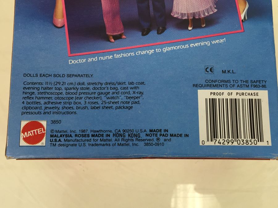 Doctor Barbie Mattel 3850 New In Box Vintage 1987 [Photo 14]