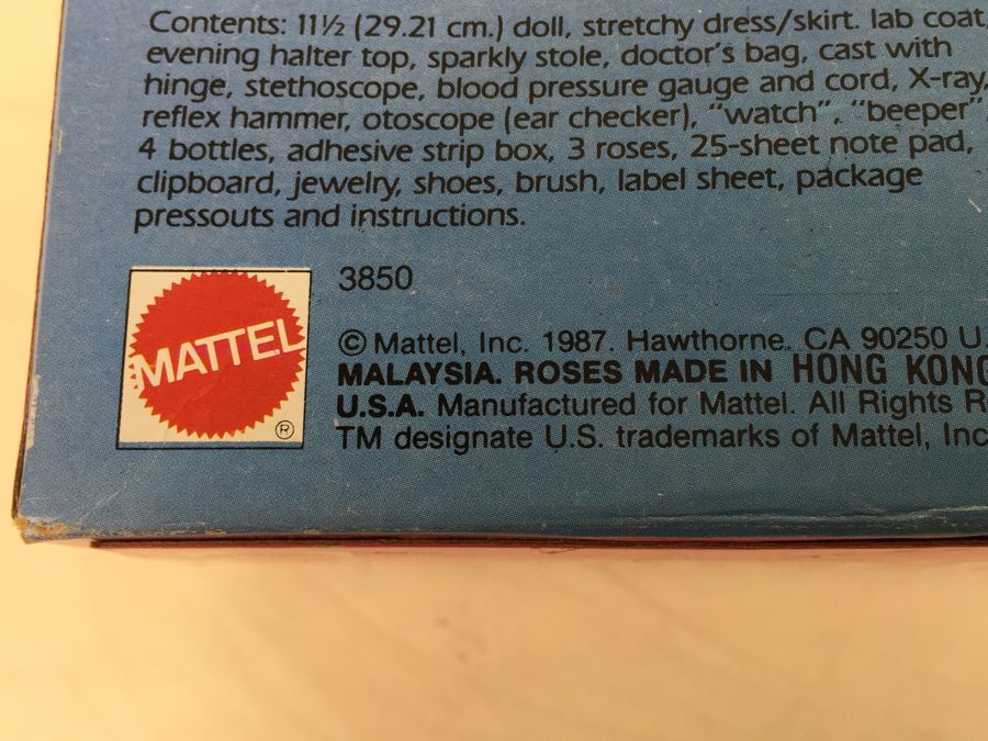Doctor Barbie Mattel 3850 New In Box Vintage 1987 [Photo 15]