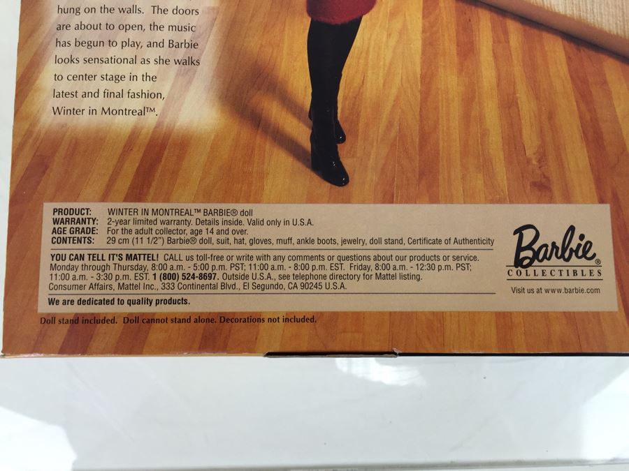 Collector Edition 1999 Winter Collection Winter In Montreal Mattel 22258 New In Box Vintage 1999 [Photo 7]