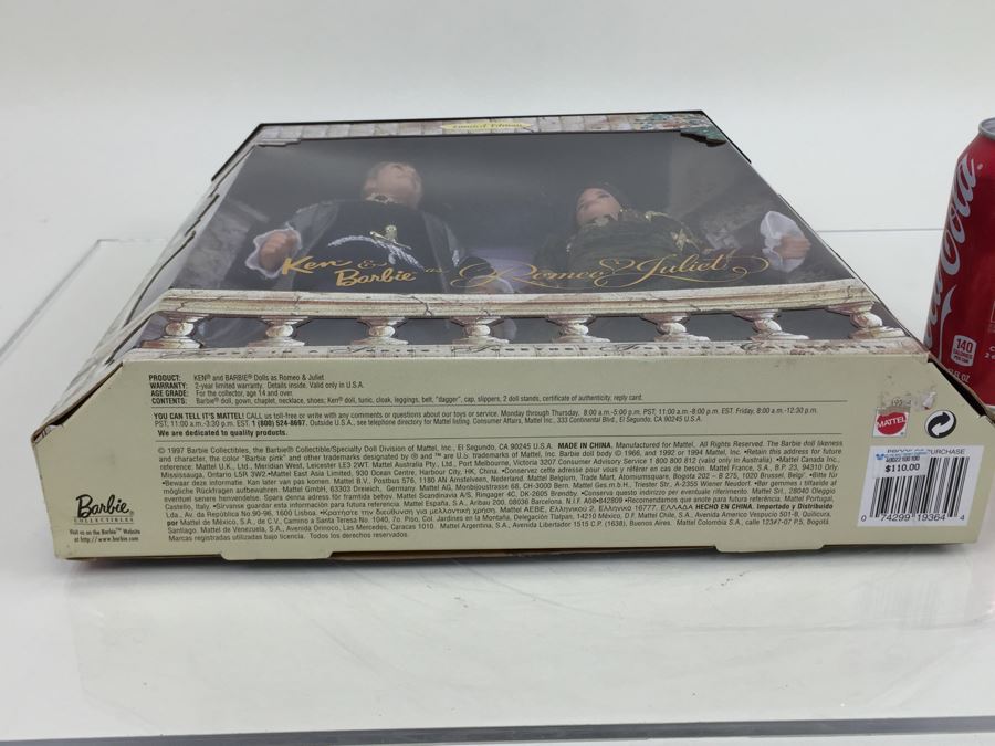 Limited Edition Ken & Barbie As Romeo & Juliet Mattel 19364 New In Box Vintage 1997 [Photo 12]