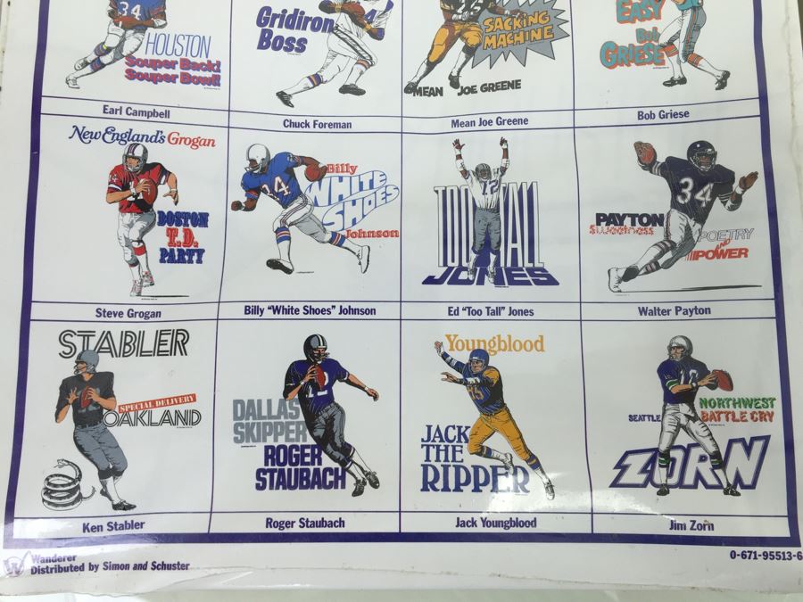 (2) Sealed Vintage Wanderer NFL Sports Poster Series 12 Original 'Slogan' Posters [Photo 3]