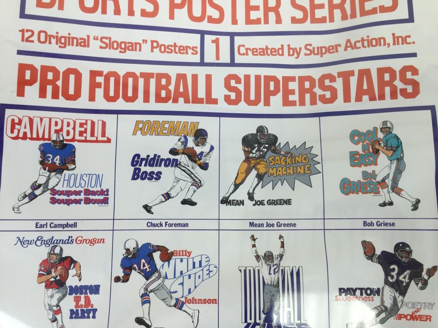 (2) Sealed Vintage Wanderer NFL Sports Poster Series 12 Original 'Slogan' Posters [Photo 2]