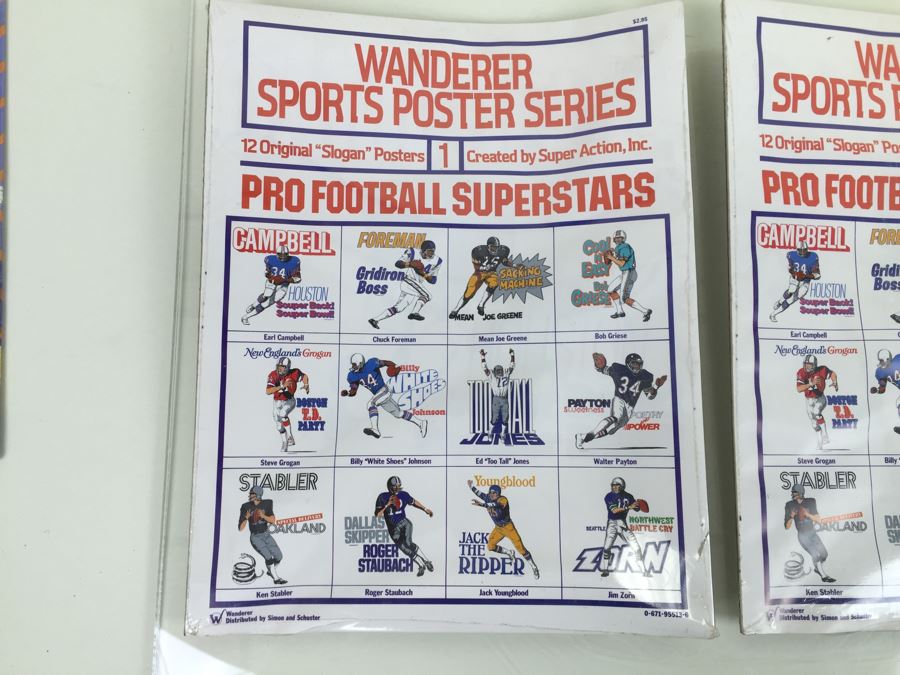 (2) Sealed Vintage Wanderer NFL Sports Poster Series 12 Original 'Slogan' Posters [Photo 4]