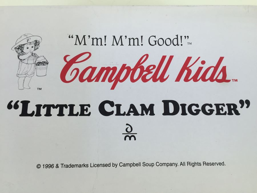 Campbell Kids 'Little Clam Digger' Vintage 1996 Danbury Mint New In Box  [Photo 4]