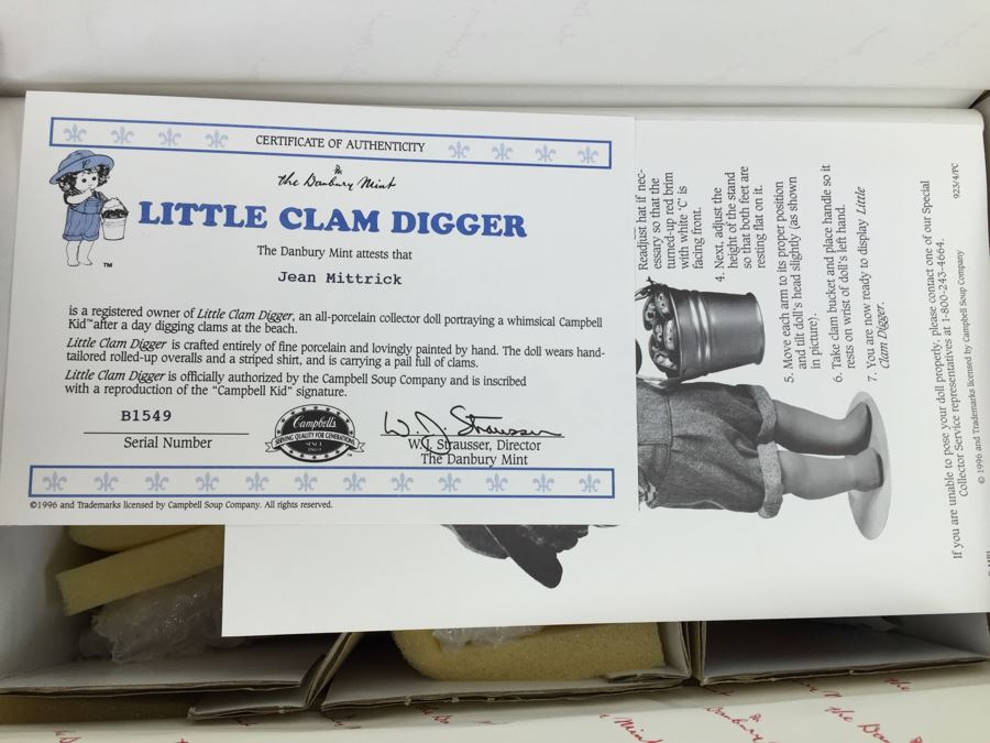 Campbell Kids 'Little Clam Digger' Vintage 1996 Danbury Mint New In Box  [Photo 5]